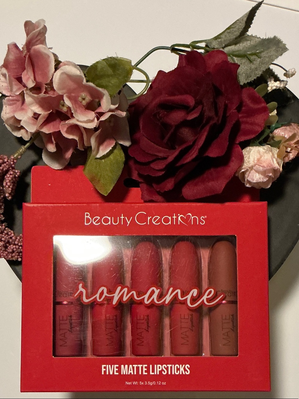 Beauty Creations Romance Five Matte Lipsticks - Red Set